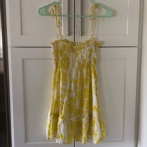 J Crew floral print yellow & white sundress XS